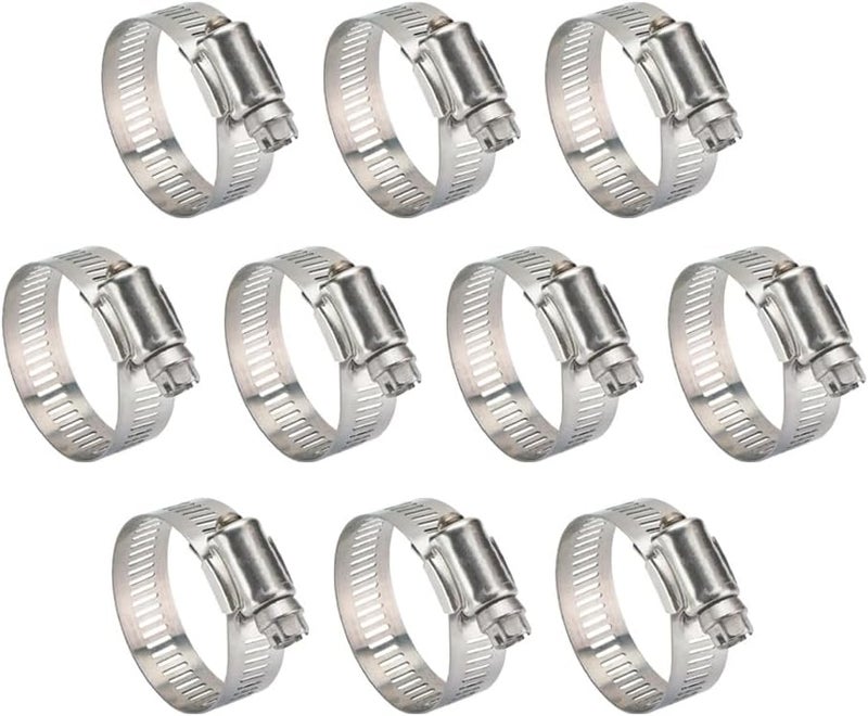 Duravel Galvanized Iron Hose Clamps, Adjustable Worm Drive (Pack of 10, 22-30mm) - Image 1
